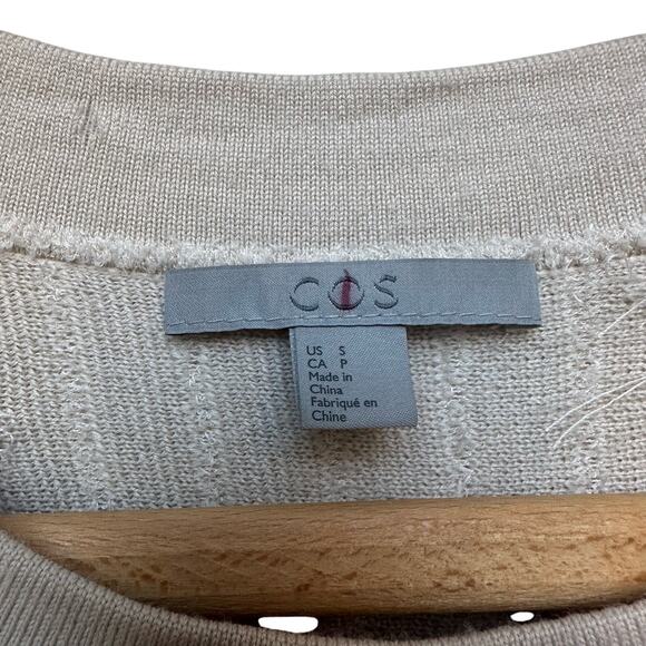 COS Ribbed Wool Cream Sweater - Size Small - Picture 2 of 8